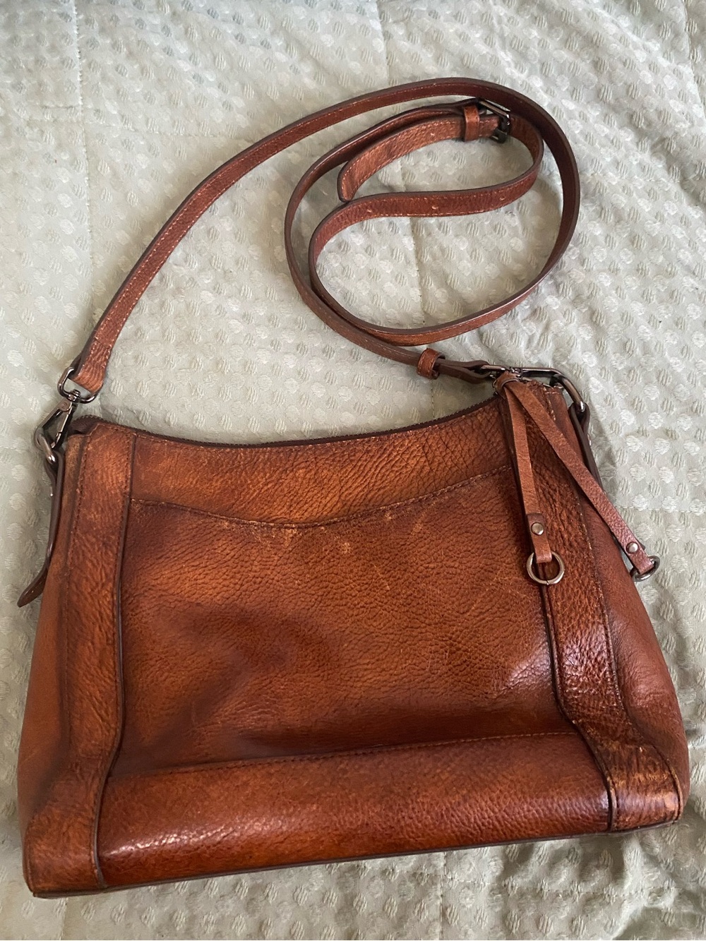 Iswee Genuine Leather Crossbody Bag Brown Slouchy Boho Minimalist